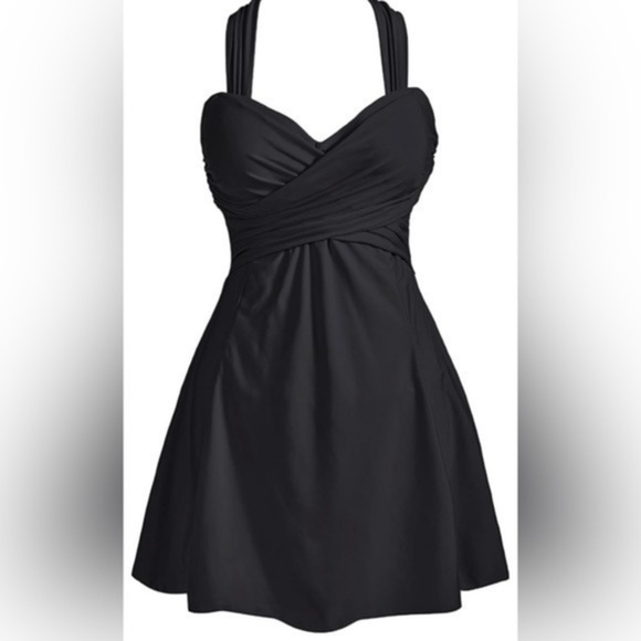 NWT - COCOPEAR Women's Elegant Crossover One Piece  Skirted Swimsuit - Picture 1 of 9